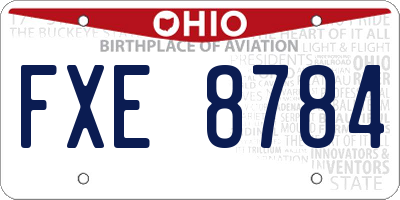 OH license plate FXE8784