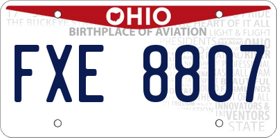 OH license plate FXE8807