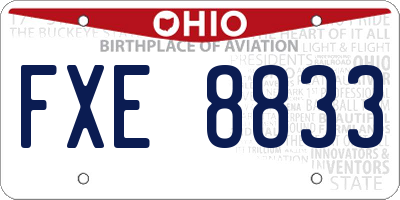 OH license plate FXE8833