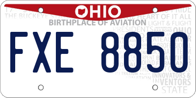 OH license plate FXE8850