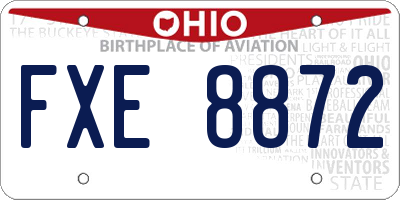 OH license plate FXE8872