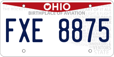OH license plate FXE8875