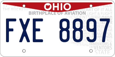 OH license plate FXE8897