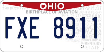 OH license plate FXE8911