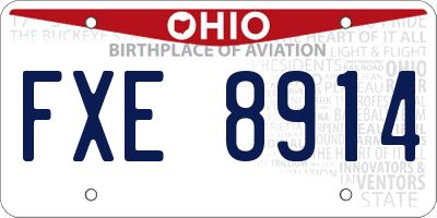 OH license plate FXE8914