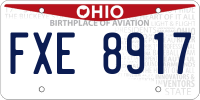 OH license plate FXE8917