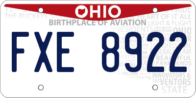 OH license plate FXE8922