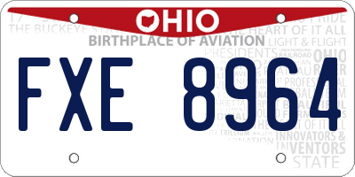 OH license plate FXE8964