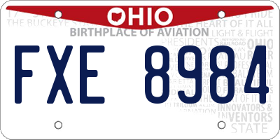 OH license plate FXE8984