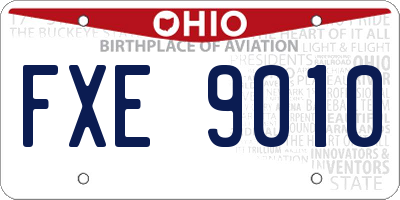 OH license plate FXE9010