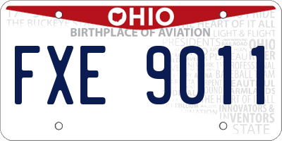 OH license plate FXE9011