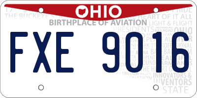 OH license plate FXE9016