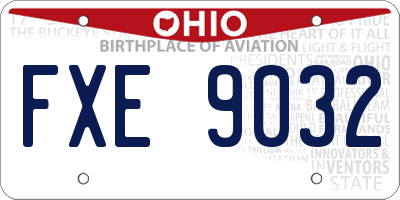 OH license plate FXE9032