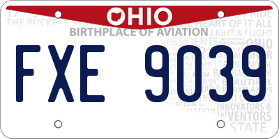 OH license plate FXE9039
