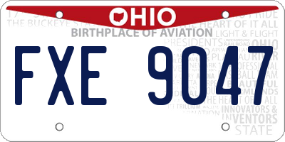 OH license plate FXE9047