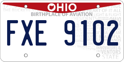OH license plate FXE9102