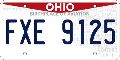 OH license plate FXE9125