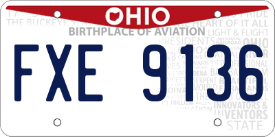 OH license plate FXE9136