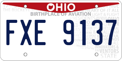 OH license plate FXE9137