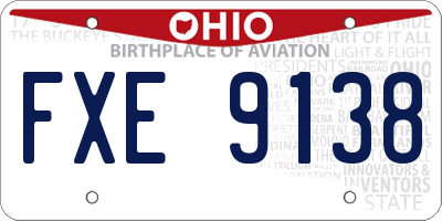 OH license plate FXE9138