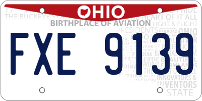OH license plate FXE9139