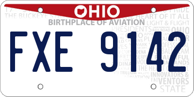OH license plate FXE9142