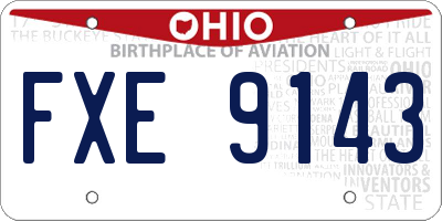 OH license plate FXE9143
