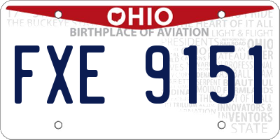 OH license plate FXE9151