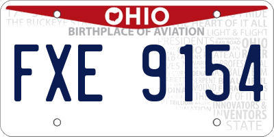 OH license plate FXE9154