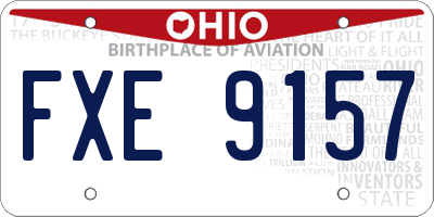 OH license plate FXE9157
