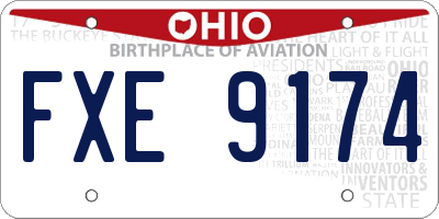 OH license plate FXE9174