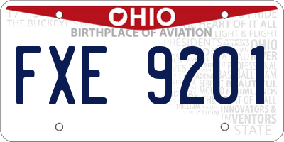 OH license plate FXE9201
