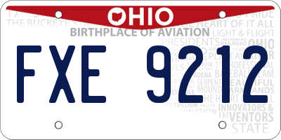 OH license plate FXE9212