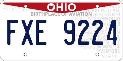 OH license plate FXE9224