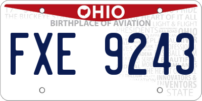 OH license plate FXE9243