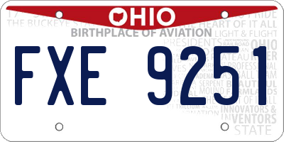 OH license plate FXE9251