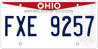 OH license plate FXE9257