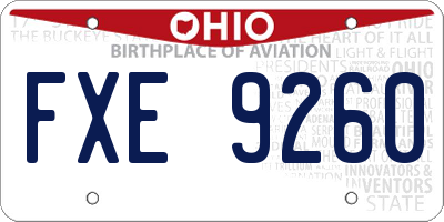 OH license plate FXE9260
