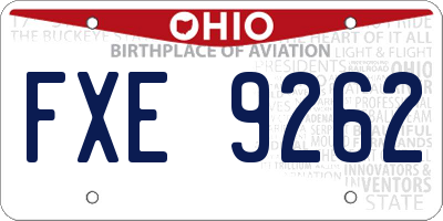 OH license plate FXE9262