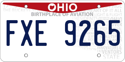 OH license plate FXE9265