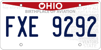 OH license plate FXE9292