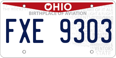 OH license plate FXE9303