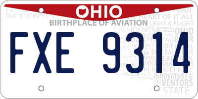 OH license plate FXE9314