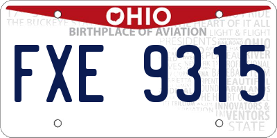 OH license plate FXE9315
