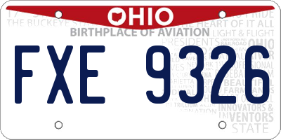 OH license plate FXE9326