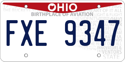 OH license plate FXE9347
