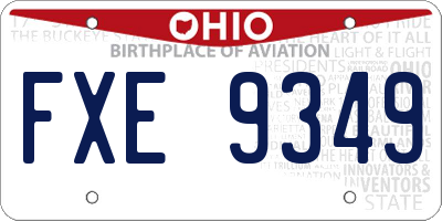 OH license plate FXE9349