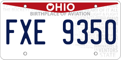 OH license plate FXE9350