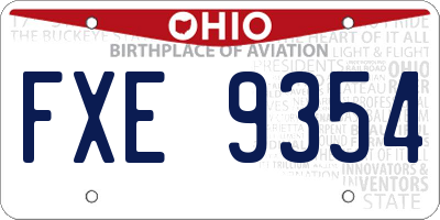 OH license plate FXE9354