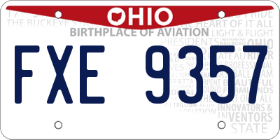 OH license plate FXE9357